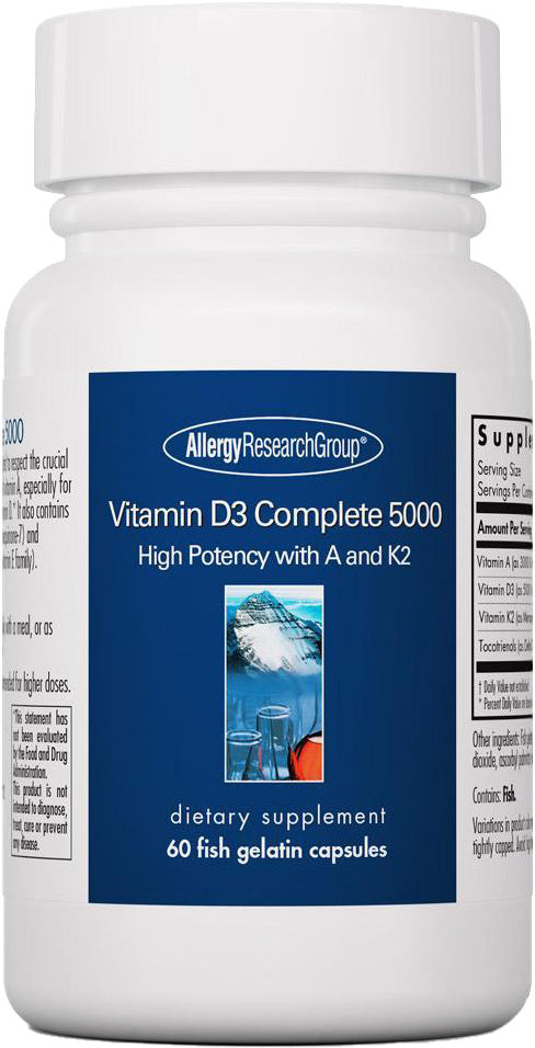 Vitamin D3 Complete 5000, 60 Fish Gelatin Capsules , Brand_Allergy Research Group