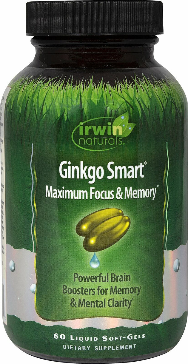Ginkgo Smart, 60 Liquid Softgels , Brand_Irwin Naturals Form_Softgels Size_60 Softgels
