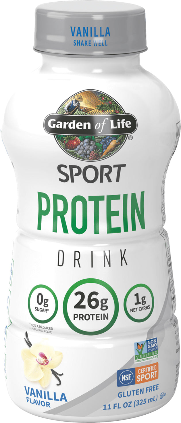Sport Protein Drink (Single), 26 g of Protein, Vanilla Flavor, 11 Fl Oz (325 mL) Liquid , Brand_Garden of Life Flavor_Vanilla Form_Liquid Potency_26 g Size_11 Fl Oz