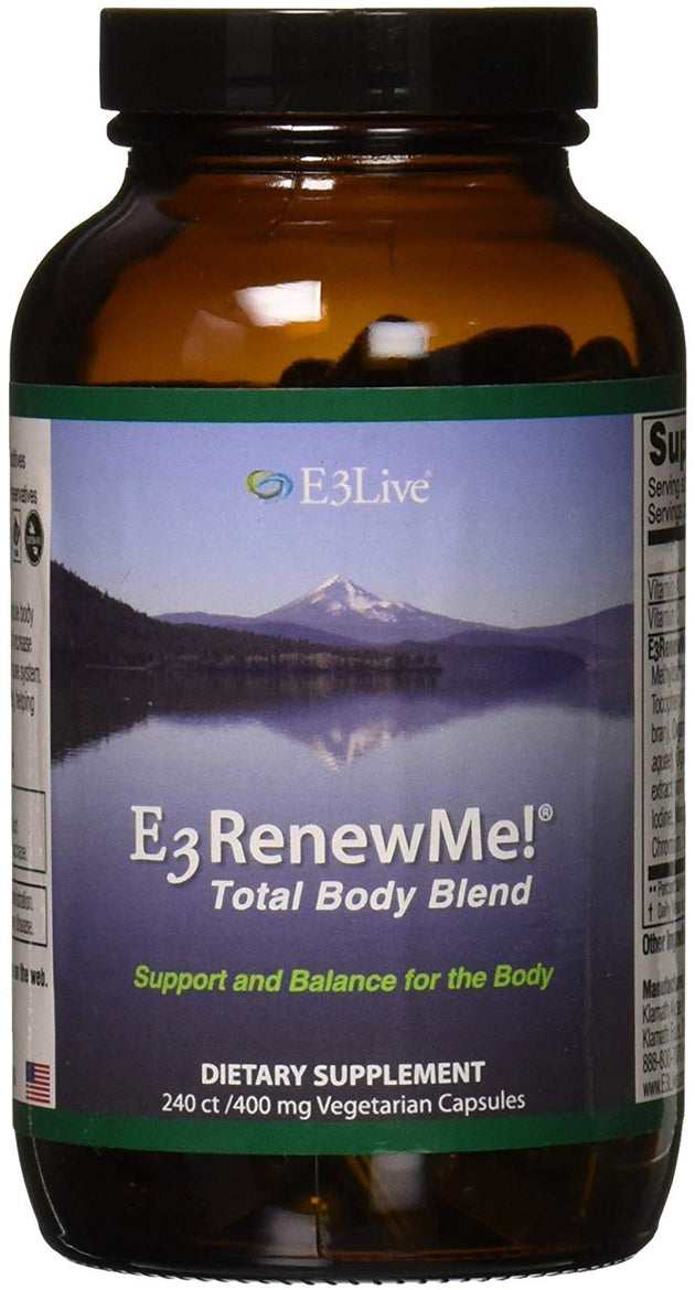 E3 RenewMe! Total Body Blend, 400 mg, 240 Vegetarian Capsules , Brand_E3Live Form_Vegetarian Capsules Potency_400 mg Size_240 Caps