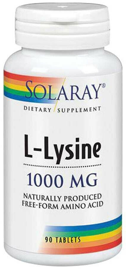 L-Lysine Free Form 1000 mg, 90 Capsules , Brand_Solaray Potency_1000 mg Size_90 Caps