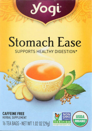 Stomach Ease, 1.02 Oz (29 g) 16 Tea Bags , Brand_Yogi Tea Form_Tea Bags Size_16 Count