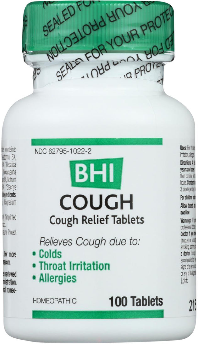 Cough - Cough Relief Tablets, 100 Tablets , Brand_Bhi Flavor_Unflavored Form_Tablets Size_100 Count