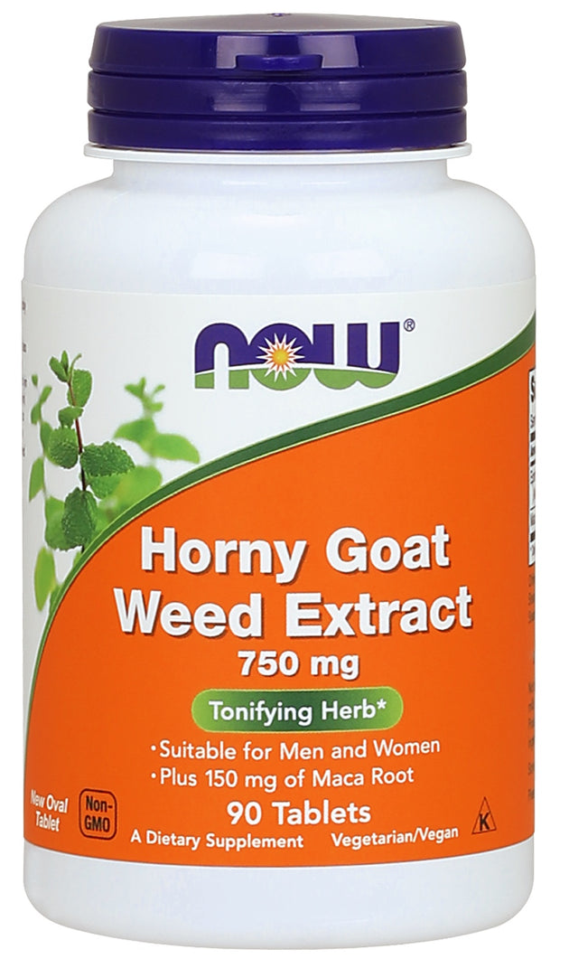 Horny Goat Weed Extract 750 mg, 90 Tablets , Brand_NOW Foods Potency_750 mg Size_90 Tabs