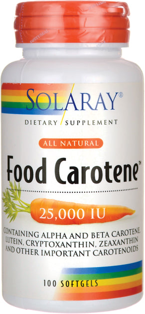 Food Carotene, 25000 IU, 100 Capsules , Brand_Solaray Form_Capsules Size_100 Caps
