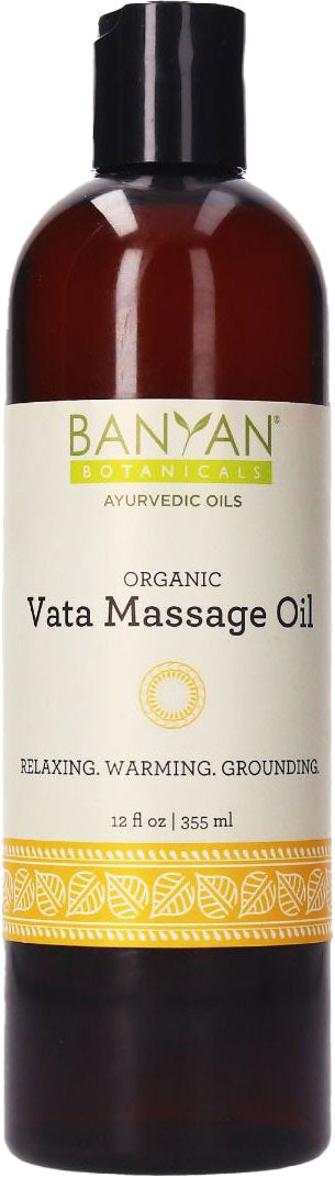 Vata Massage Oil (Organic), 12 Fl Oz (340 mL) Oil , Ayurveda Ayurveda Virya_Warming Brand_Banyan Botanicals Form_Oil Size_12 Fl Oz
