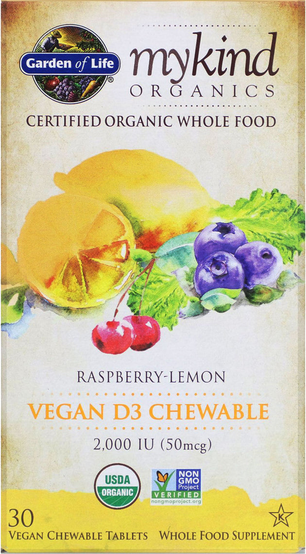 Vegan D3 Chewable, 2000 IU (50 mcg), Raspberry-Lemon Flavor, 30 Vegan Chewable Tablets , 20% Off - Everyday [On]