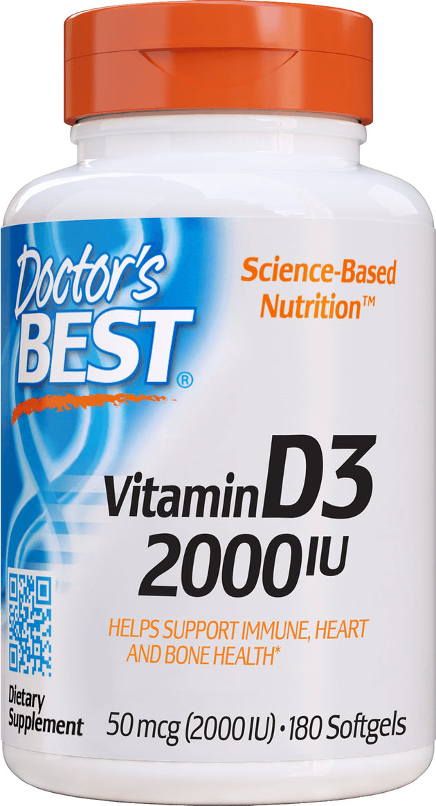 Vitamin D3 2000 IU, 180 Softgels , Brand_Doctor's Best Form_Softgels Size_180 Softgels