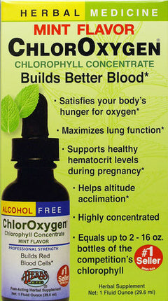 ChlorOxygen Chlorophyll Concentrate, Alcohol Free, Mint Flavor, 1 Fl Oz (30 mL) Liquid , Brand_Herbs Etc Flavor_Mint Form_Liquid Size_1 Fl Oz