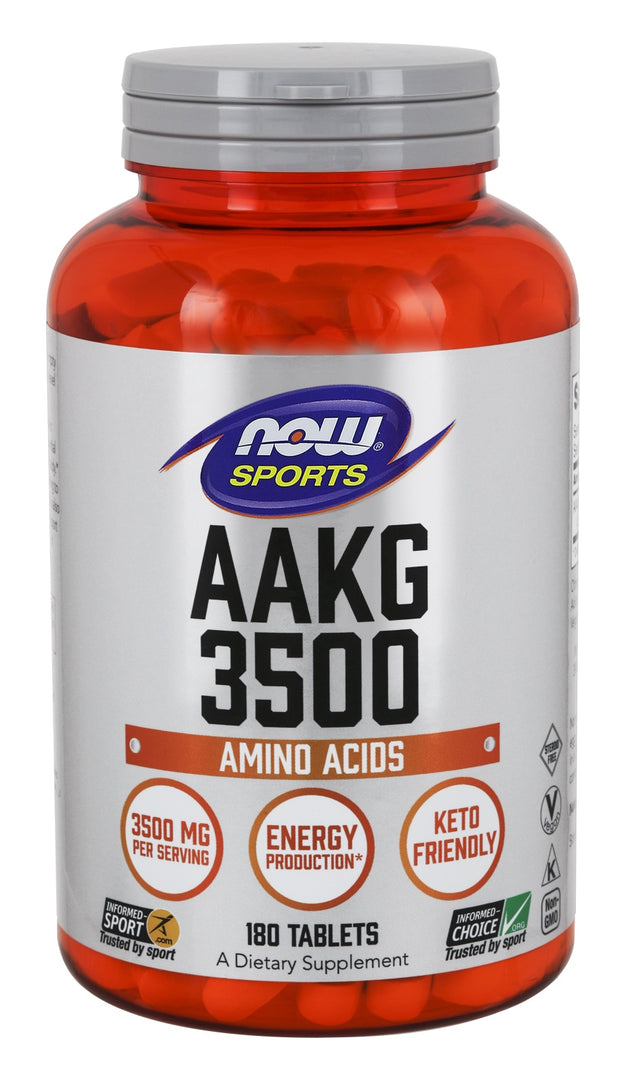 AAKG 3500, 180 Tablets , Brand_NOW Foods Form_Tablets Size_180 Tabs