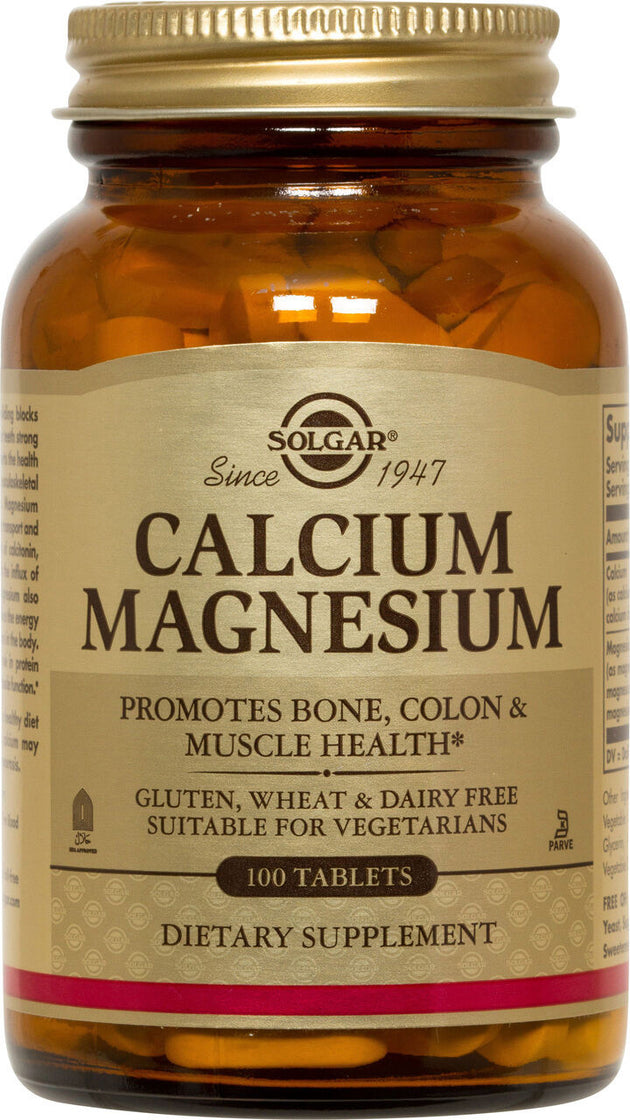 Calcium Magnesium, 100 Tablets , Brand_Solgar Form_Tablets Size_100 Tabs