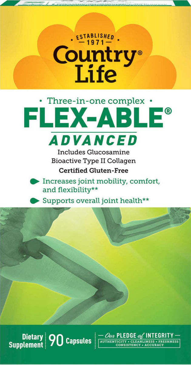 FLEX-Able® Advanced with Glucosamine, 90 Capsules , Brand_Country Life Form_Capsules Size_90 Caps