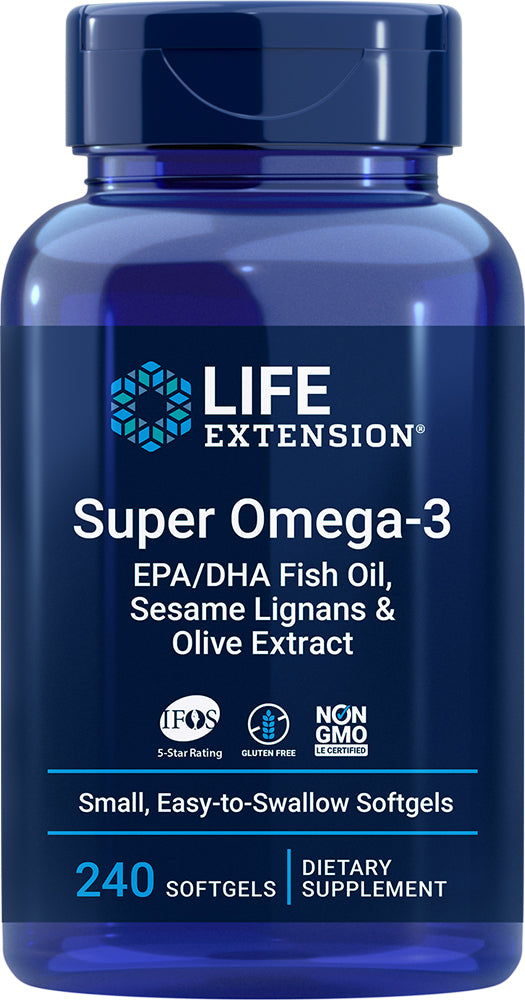 Super Omega-3 EPA/DHA Fish Oil, Sesame Lignans & Olive Extract ,