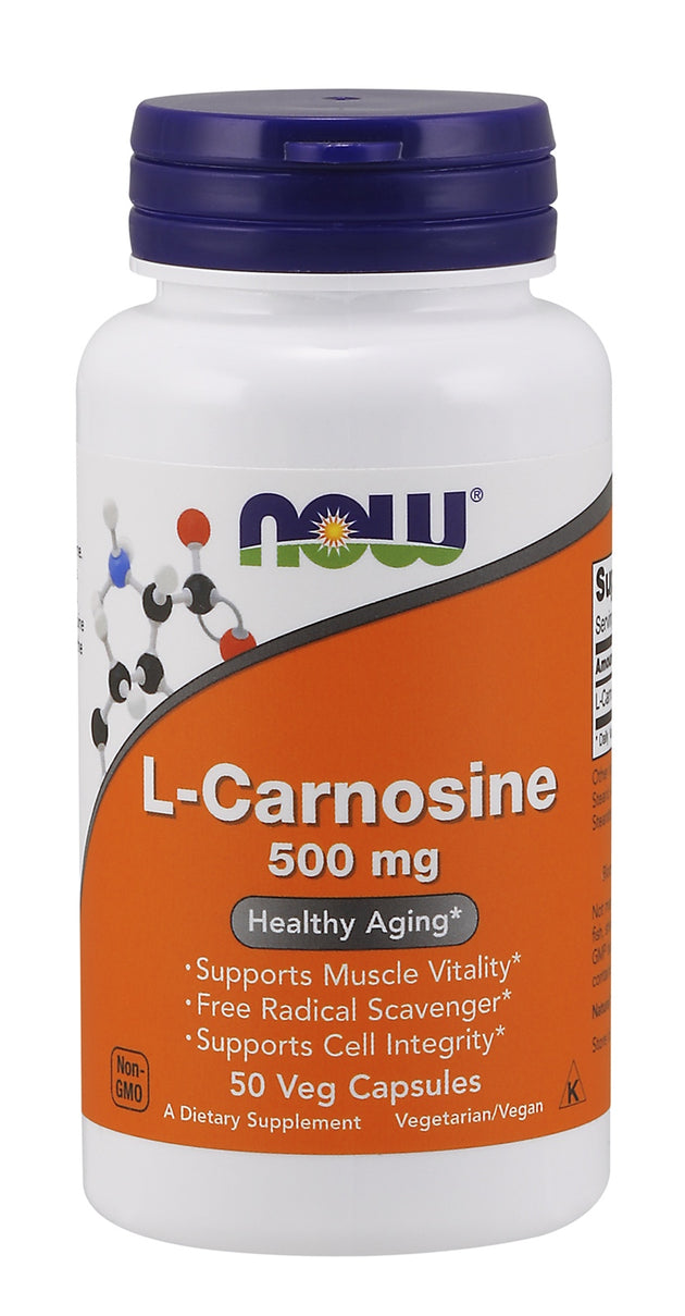 L-Carnosine 500 mg Veg Capsules , Brand_NOW Foods Form_Veg Capsules Potency_500 mg Size_100 Caps