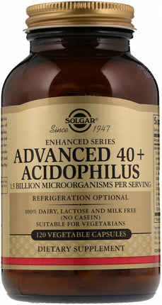 Advanced 40+ Acidophilus, 120 Vegetable Capsules , Brand_Solgar Form_Vegetable Capsules Size_120 Caps