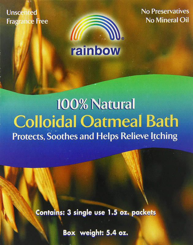 100% Natural Colloidal Oatmeal Bath, 3 Single Use 1.5 Oz (43 g) Packets , Brand_Rainbow Research Form_Powder Packets Size_1.5 Oz