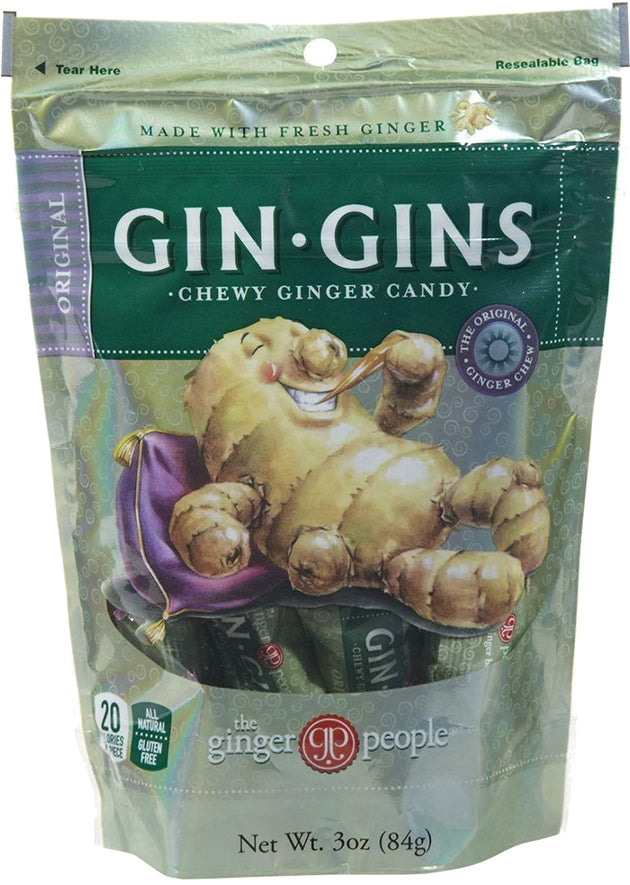 Original Gin-Gins® Chewy Ginger Candy, 3 Oz (84 g) Chews , Brand_The Ginger People Form_Chews Size_3 Oz