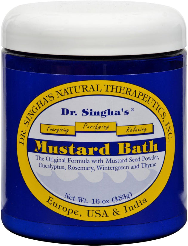 Mustard bath with Mustard Seed Eucalyptus Rosemary Wintergreen & Thyme, 16 Oz (453 g) Powder , Brand_Dr Singha's Form_Powder Size_16 Oz