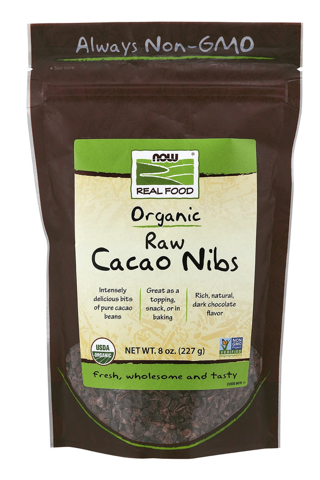 Cacao Nibs, Organic & Raw, 8 oz. , Brand_NOW Foods Form_Nibs Size_8 Oz