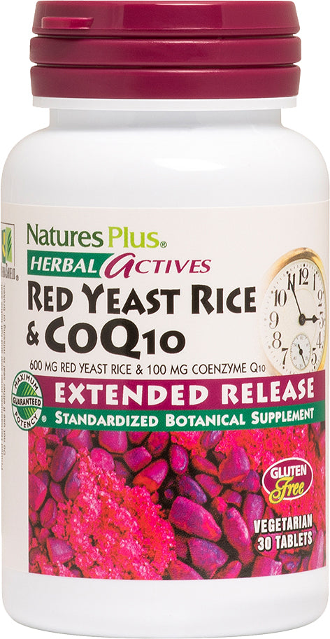 Herbal Actives Red Yeast Rice 600mg, 1.7% Monacolins, 30 Vegan Extended 31 - Release Tablets , Brand_Nature's Plus Form_Sustained Release Tablets Potency_600 mg Size_30 Tabs