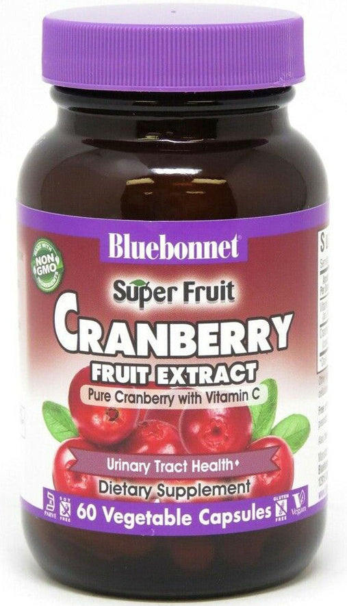 Super Fruit Cranberry Fruit Extract Pure Cranberry with Vitamin C, 60 Vegetable Softgels , Brand_Bluebonnet Flavor_Unflavored Potency_500 mg Size_60 Caps