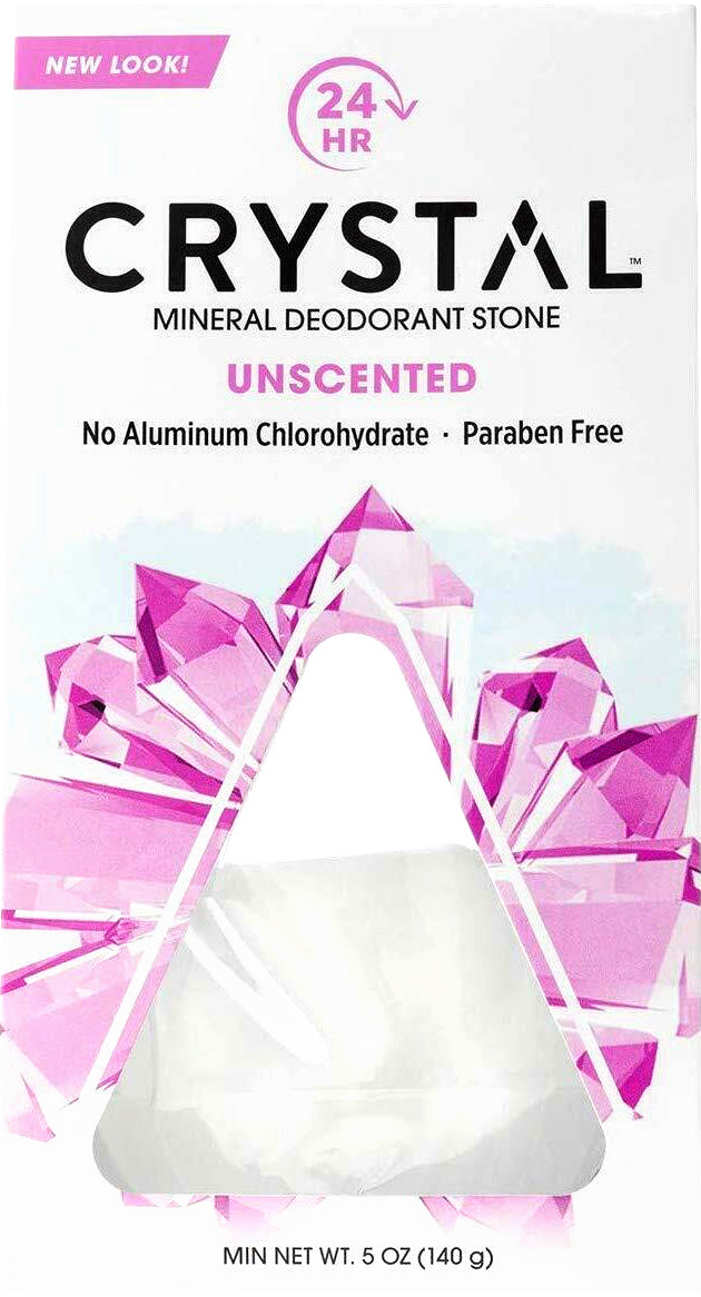 24-Hour Crystal Mineral Deoderant Stone, Unscented, 5 oz (140 g) , Brand_Crystal Deodorants Form_Deoderant Stone Size_5 Oz