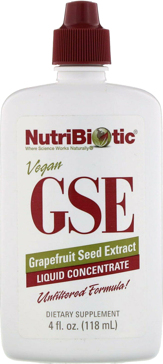 Vegan GSE Grapefruit Seed Extract Liquid Concentrate, 4 Fl Oz (118 mL) Liquid , Brand_Nutribiotic Form_Liquid Size_4 Oz