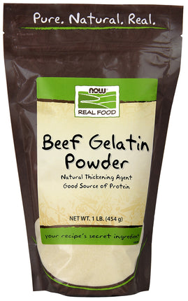 Beef Gelatin Powder, 1 lbs. , Brand_NOW Foods Form_Powder Size_1 Lbs
