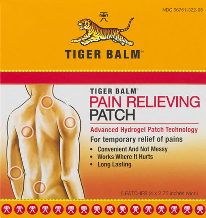 Tiger Balm® Pain Relieving Patch, 5 Patches (4" x 2.75" each) , Brand_Tiger Balm Form_Patches Size_5 Count