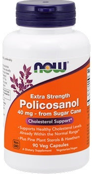 Policosanol Extra Strength, 40mg, 90 vegcaps , Brand_NOW Foods Form_Capsules