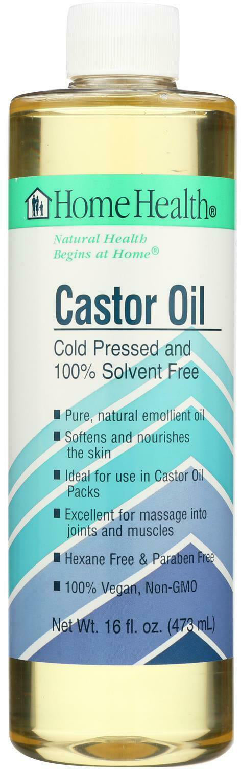 Castor Oil - Cold Pressed and 100% Solvent Free, 16 Fl Oz (473 mL) Oil , Brand_Home Health Form_Oil Size_16 Fl Oz