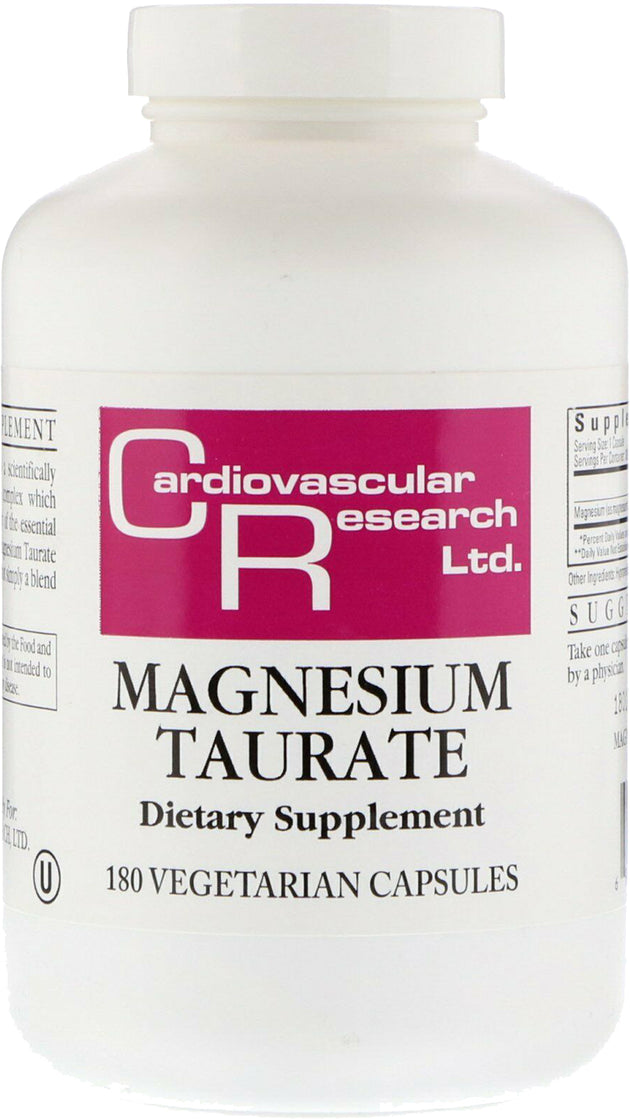 Magnesium Taurate, 180 Vegetarian Capsules , Brand_Ecological Formulas Form_Vegetarian Capsules Size_180 Caps