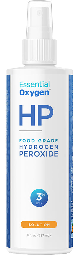 Food-Grade HP Hydrogen Peroxide, 3% USP, 8 Fl Oz (237 mL) Liquid , Brand_Essential Oxygen Form_Liquid Size_8 Fl Oz