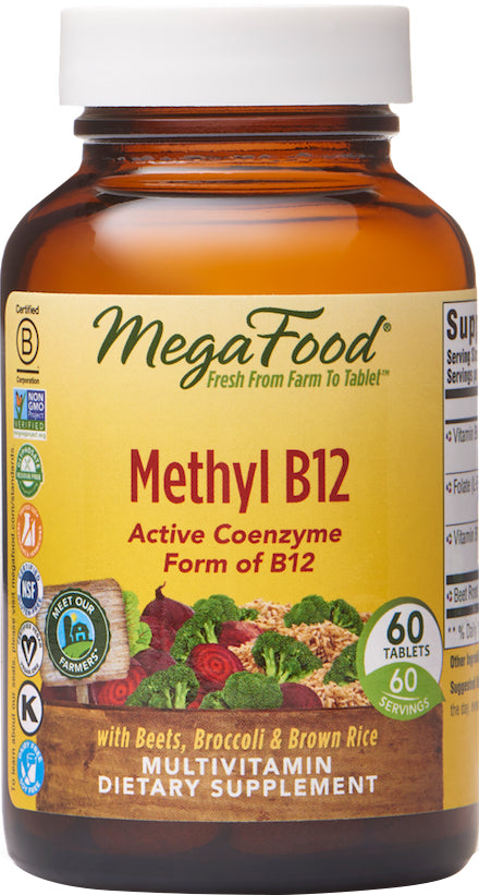 Methyl B12 Active Coenzyme Form of B12, 60 Tablets , Brand_MegaFood Form_Tablets Size_60 Tabs