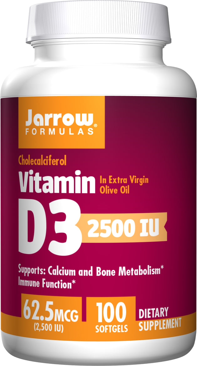 Vitamin D3, Cholecalciferol, 2,500 IU, 100 Softgels , Brand_Jarrow Formulas Form_Softgels Size_100 Softgels