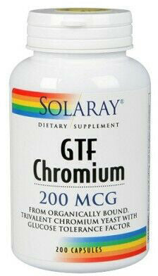 GTF Chromium 200 mcg, 200 Capsules , Brand_Solaray Form_Capsules Potency_200 mcg Size_200 Caps