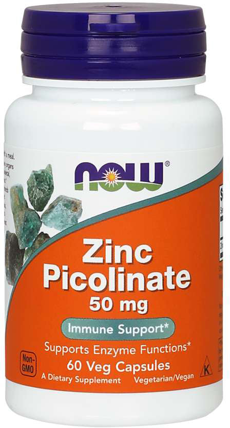 Zinc Picolinate 50 mg, 120 Veg Capsules , Brand_NOW Foods Form_Veg Capsules Potency_50 mg Size_120 Caps