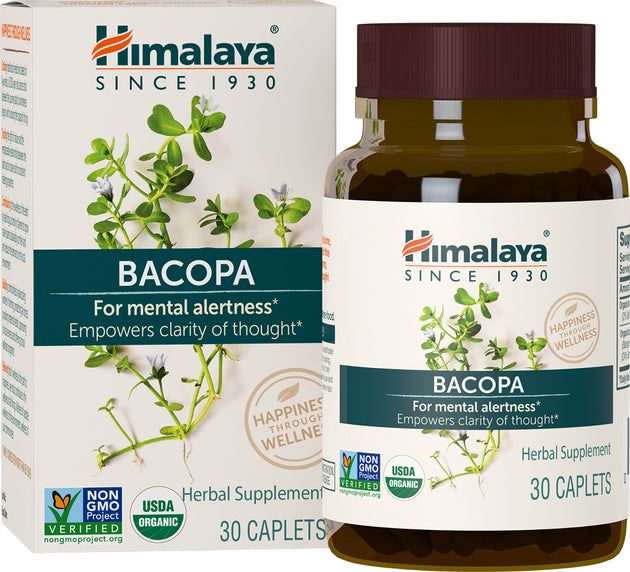 Bacopa, 30 Caplets , Brand_Himalaya Herbal Healthcare Form_Caplets Size_30 Caps