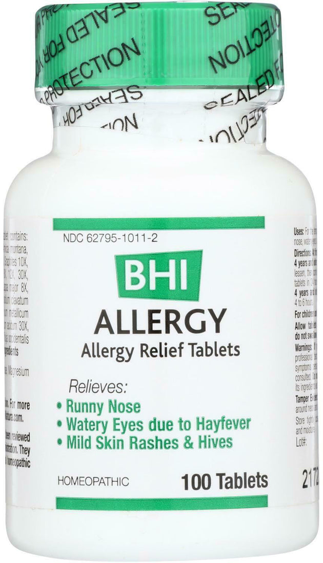 Allergy - Allergy Relief Tablets, 100 Tablets , Brand_Bhi Flavor_Unflavored Form_Tablets Size_100 Count