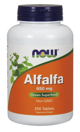 Alfalfa 650 mg, 250 Tablets , Brand_NOW Foods Form_Tablets Potency_650 mg Size_250 Tabs