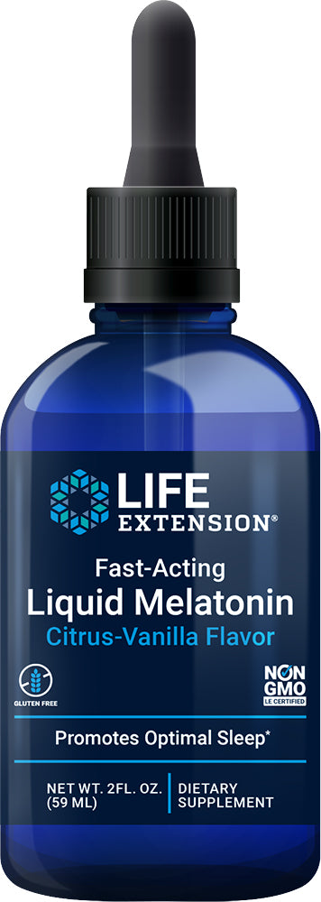 Fast-Acting Liquid Melatonin, Citrus-Vanilla Flavor, 2 Fl Oz (59 mL) Liquid , Brand_Life Extension Flavor_Citrus-Vanilla Form_Liquid Size_2 Fl Oz