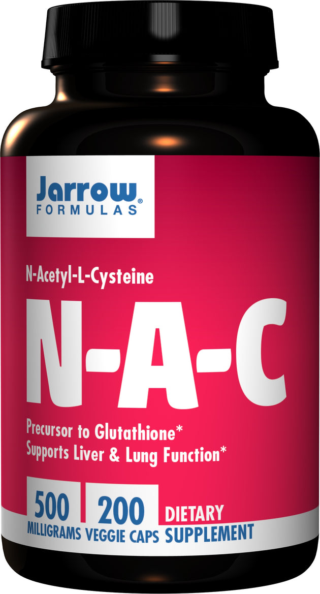 N-A-C, N-Acetyl-L-Cysteine, 500 mg, 200 Veggie Caps , Brand_Jarrow Formulas Form_Veggie Caps Potency_500 mg Size_200 Caps